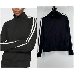 Athleta Iconic Circa Track Jacket thumbholes zipper pockets Women's Sz Large